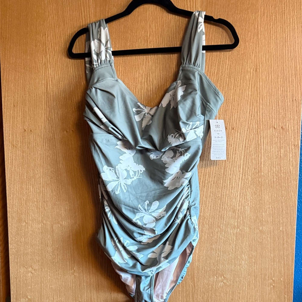 Albion Green and White Swimwear